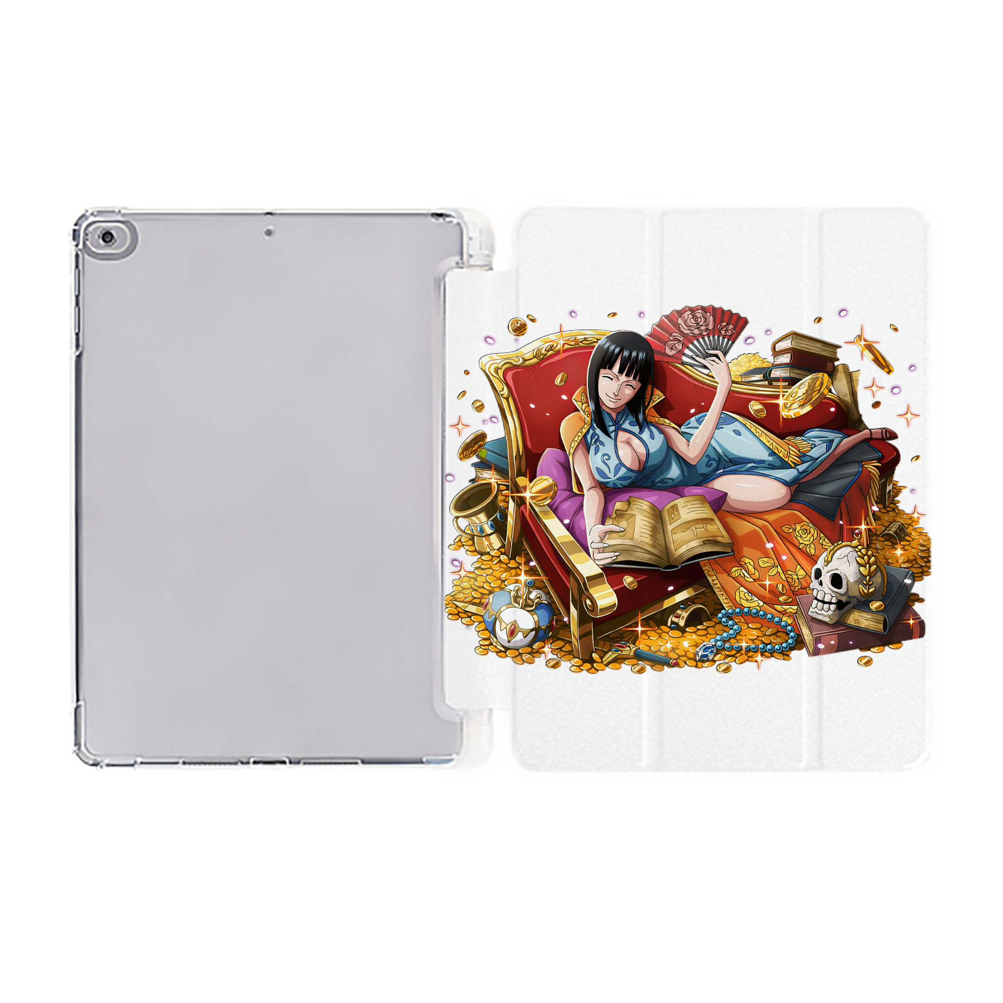 （画像用） ワンピース ニコ・ロビン ONE PIECE Nico Robin IPad ケース ペン収納付き 三つ折りスタンド PUレザー×シリコン 対応機種9.5/10.5/10.9インチ